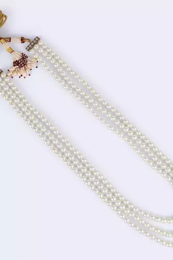Royal pearl 3 layered gold plated moti mala necklace