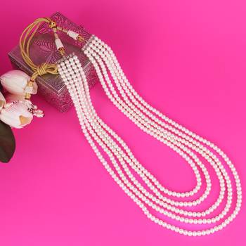 Freshwater small pearl 5 layered gold plated moti mala necklace 1