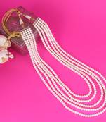 Freshwater small pearl 5 layered gold plated moti mala necklace