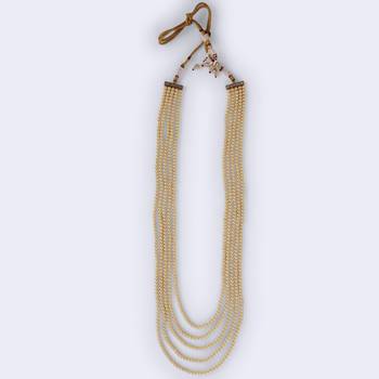 Luxurious pearl 5 layered gold plated moti mala necklace 3