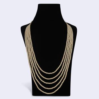 Luxurious pearl 5 layered gold plated moti mala necklace 4