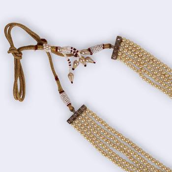 Luxurious pearl 5 layered gold plated moti mala necklace 5
