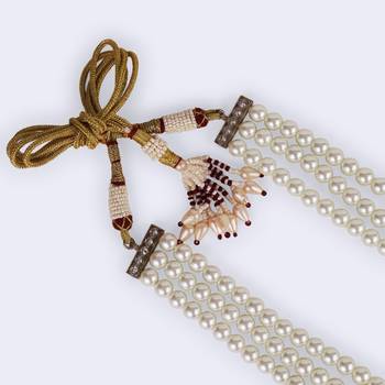 Royal pearl 3 layered gold plated moti mala necklace 5