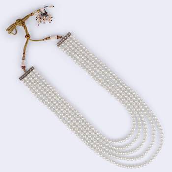Freshwater small pearl 5 layered gold plated moti mala necklace 3