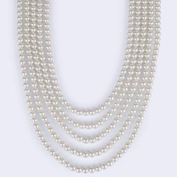 Freshwater small pearl 5 layered gold plated moti mala necklace 4