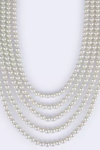Freshwater small pearl 5 layered gold plated moti mala necklace
