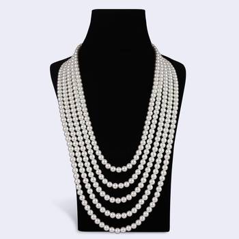 Freshwater small pearl 5 layered gold plated moti mala necklace 5