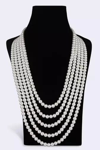 Freshwater small pearl 5 layered gold plated moti mala necklace