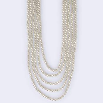 Freshwater big pearl 5 layered gold plated moti mala necklace 4