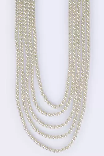 Freshwater big pearl 5 layered gold plated moti mala necklace