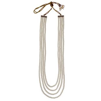 Graceful pearl 4 layered gold plated moti mala necklace 2