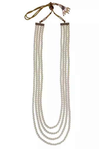 Graceful pearl 4 layered gold plated moti mala necklace