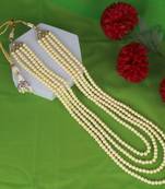 Classic pearl 4 layered gold plated moti mala necklace