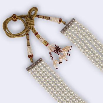 Freshwater big pearl 5 layered gold plated moti mala necklace 5