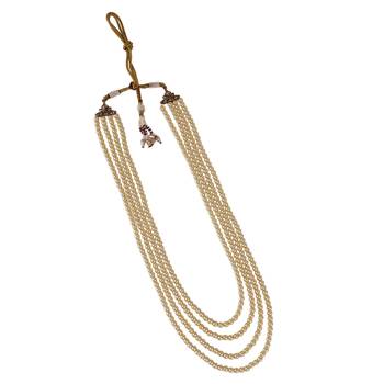Classic pearl 4 layered gold plated moti mala necklace 2