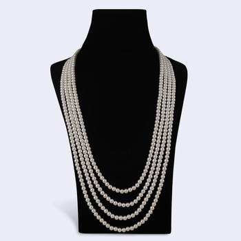 Graceful pearl 4 layered gold plated moti mala necklace 4