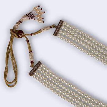 Graceful pearl 4 layered gold plated moti mala necklace 5