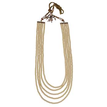 Freshwater pearl 5 layered gold plated moti mala necklace 2