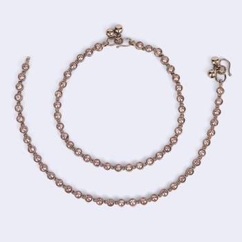 Traditional fascinating round shape gold plated set of 2 anklet(payal) for women 2