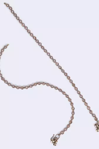 Traditional fascinating round shape gold plated set of 2 anklet(payal) for women