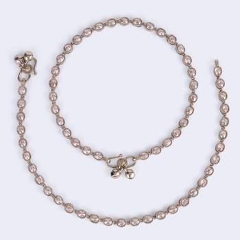 Traditional fabulous oval shape gold plated set of 2 anklet(payal) for women 2