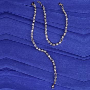 Traditional oval shape gold plated set of 2 anklet(payal) for women 1
