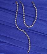 Traditional oval shape gold plated set of 2 anklet(payal) for women