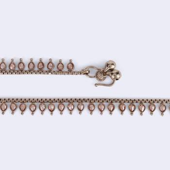 Traditional incredible oval shape gold plated set of 2 anklet(payal) for women 4