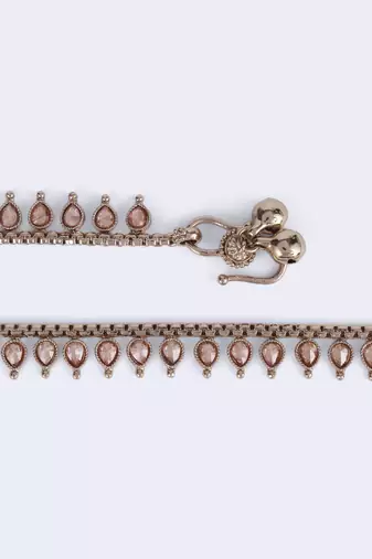 Traditional incredible oval shape gold plated set of 2 anklet(payal) for women