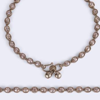 Traditional fabulous oval shape gold plated set of 2 anklet(payal) for women 4