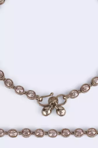 Traditional fabulous oval shape gold plated set of 2 anklet(payal) for women