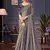 Steel grey embroidered double tone silk blend saree