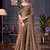 Light brown embroidered double tone silk blend saree