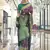 Weaving handloom silk blend saree in green and magenta