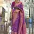 Weaving handloom silk blend saree in magenta and violet