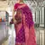 Weaving handloom silk blend saree in purple and rani pink