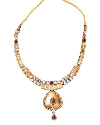 Antique finish tear drop pendant necklace with matching earrings 5
