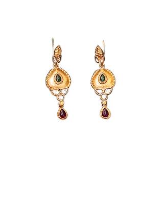 Antique finish tear drop pendant necklace with matching earrings 6