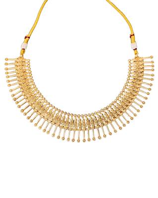 Gold plated necklace set with jhumka earrings for women     traditional ethnic jewelry for festivals & cultural events 3