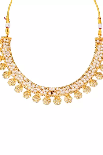 Gold plated pearl necklace set with jhumka earrings for women, jewelry for all occasions