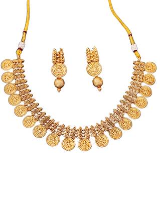 Temple jewelry style with lakshmiji motif     ethnic indian design for special occasions, lightweight & comfortable wear 4