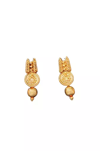 Temple jewelry style with lakshmiji motif     ethnic indian design for special occasions, lightweight & comfortable wear