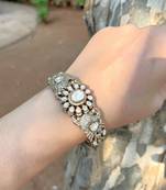 Gold plated silver polki bangle