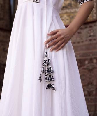 White cotton plain anarkali 2