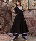 Black cotton plain anarkali