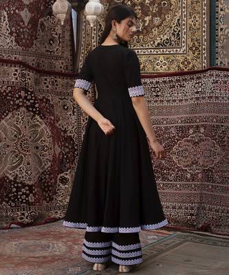 Black cotton plain anarkali 2