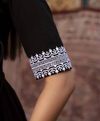 Black cotton plain anarkali 4