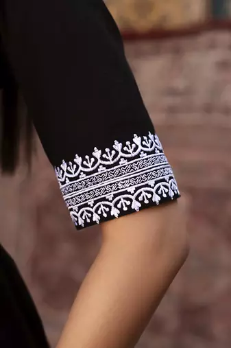 Black cotton plain anarkali
