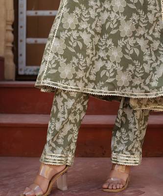 Green cotton printed anarkali 3
