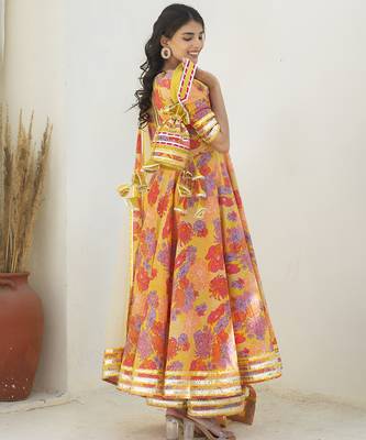 Multicolor cotton printed anarkali 2